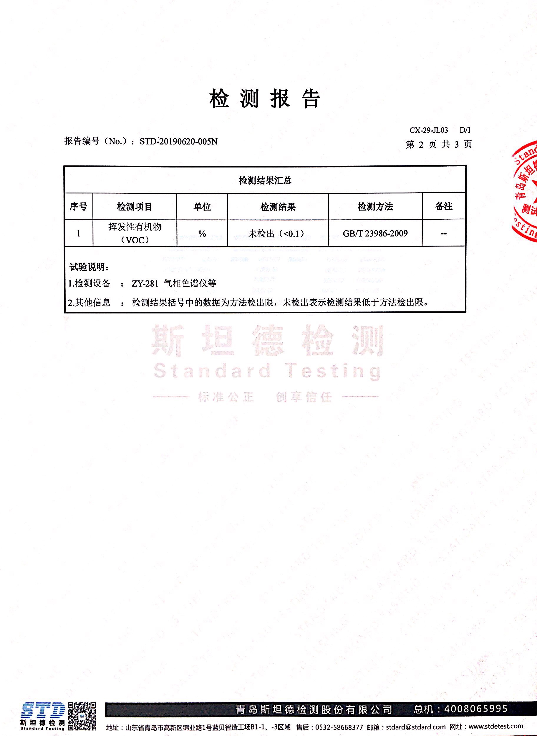 挥发性有机物voc检测报告